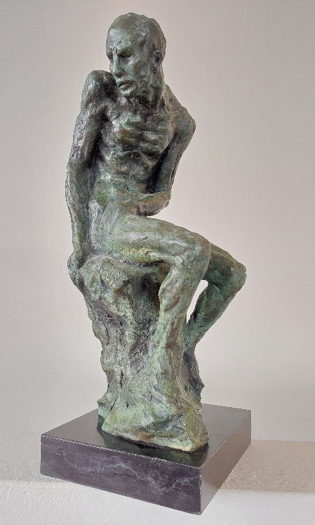 bronze skulptur der alte denker signiert giuseppe grandi
