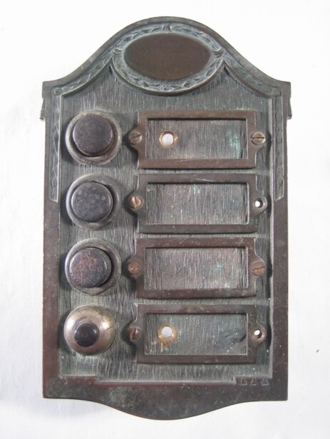 4 klingel knöpfe tableau haustür jugendstil 1900 original 4 klingel knöpfe tableau haustür jugendstil 1900 original