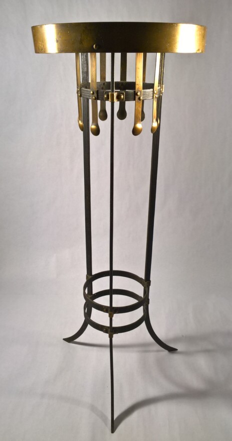 Jugendstil Pflanzenständer Eisen Messing hoher jugendstil pflanzenständer, um 1900