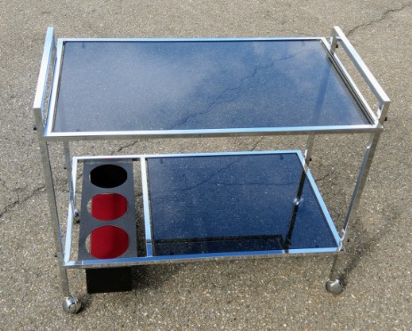 sixties servierboy teewagen barwagen chrom glas metall 1960 sixties servierboy teewagen barwagen chrom glas metall 1960