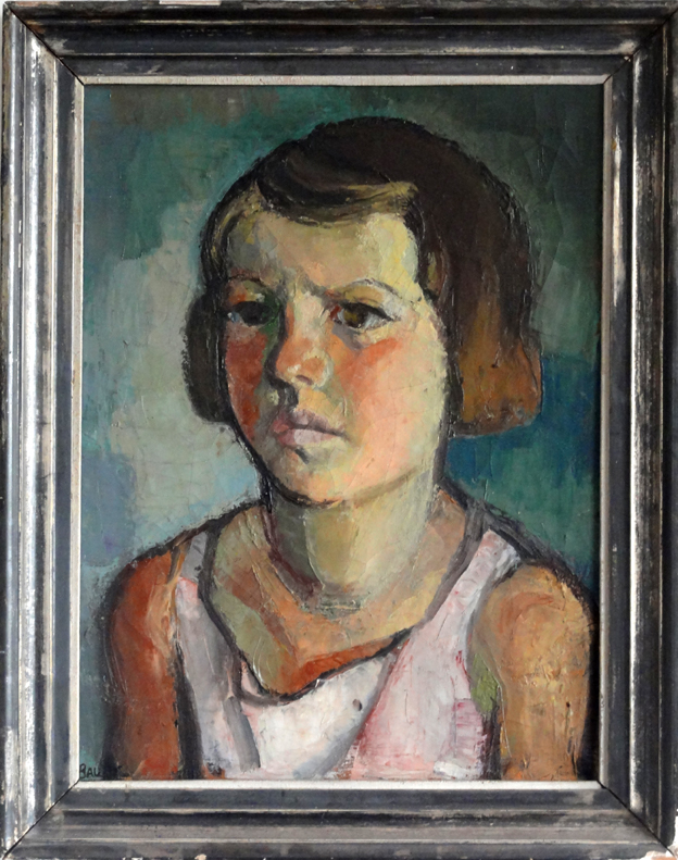 Mädchenportait Oel K. Baur 1960